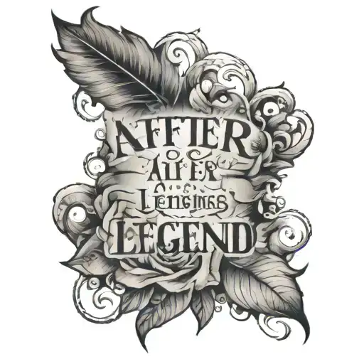 write "after an intense life you become a legend" tattoo design idea