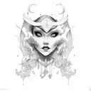 aurora from mountain tattoo design idea