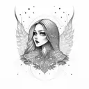 aurora from mountain tattoo design idea