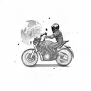 A teacher in a Jiu Jitsu gi riding a motorbike tattoo design idea