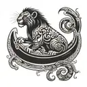 called matata combined Simba pumps rudder tattoo design idea