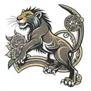 called matata combined Simba pumps rudder tattoo design idea