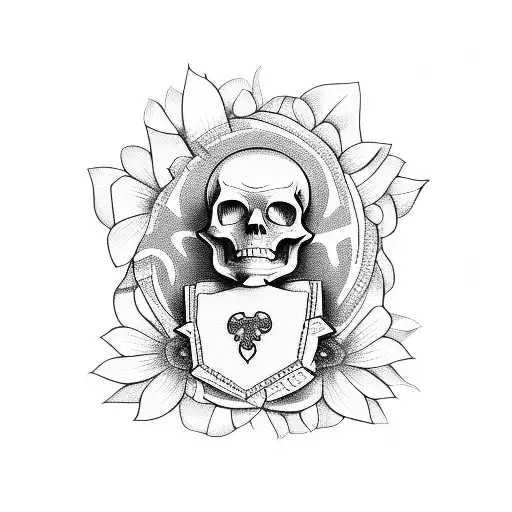 Mariachi,skeleton, flowers, playing on guitar tattoo design idea