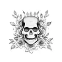 Mariachi,skeleton, flowers, playing on guitar tattoo design idea