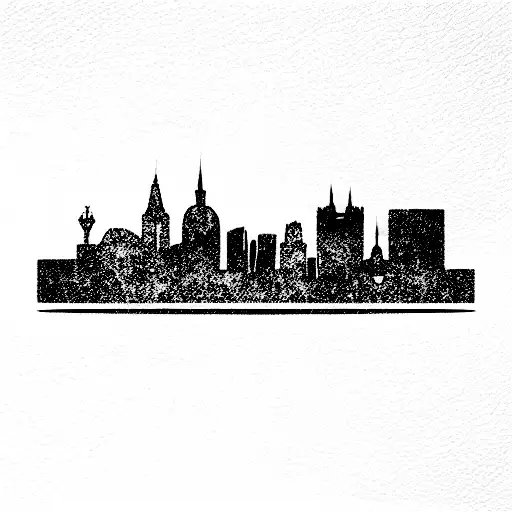Skyline of bologna  tattoo design idea