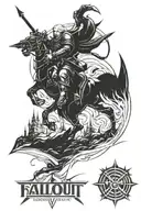 Fallout, Skyrim and the Witcher combined together tattoo design idea