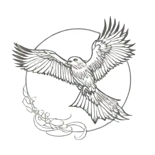 red kite bird tattoo design idea