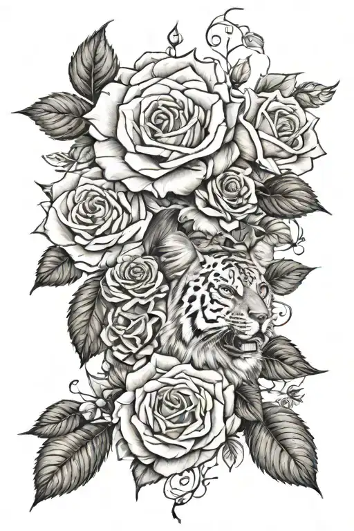 roses and nature and animals sleeve tattoo tattoo design idea