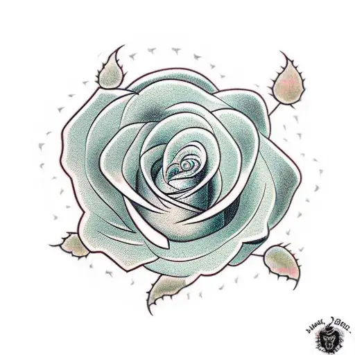 barbed wire rose stem tattoo design idea