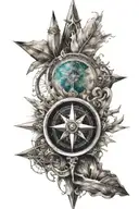 compass wind rose elements wind water fire how family friends love success tattoo design idea