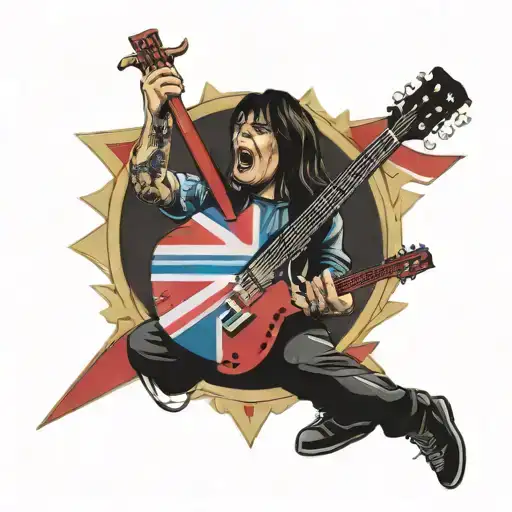 ACDC WITH australian flag tattoo design idea
