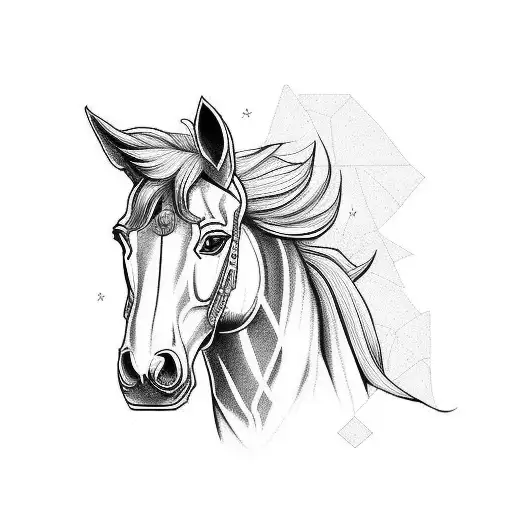 mustang front  tattoo design idea