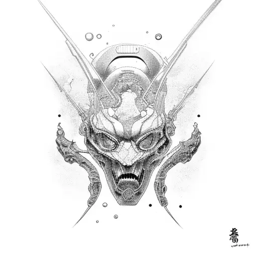 infinito de satoru gojo futurista y phonk tattoo design idea