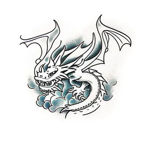 earthy dragon tattoo design idea