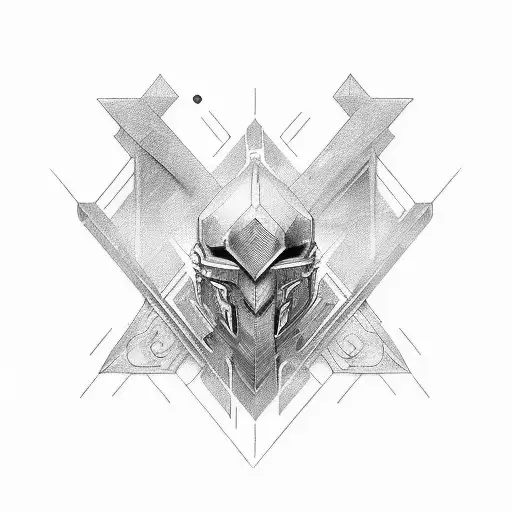 cyber siglism style with sharp corners for arms  tattoo design idea