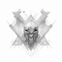 cyber siglism style with sharp corners for arms  tattoo design idea