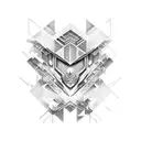 cyber siglism style with sharp corners for arms  tattoo design idea