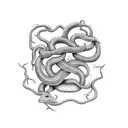 eating disorder awareness symbol made up of a snake and vine tattoo design idea