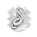 eating disorder awareness symbol made up of a snake and vine tattoo design idea