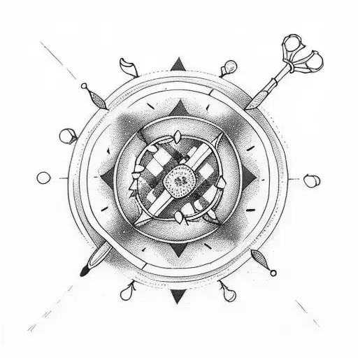 for full hand tattoo design with below objects field hockey 🏑,  camera, bicycle, camper van, books , trekking,  surfing tattoo design idea