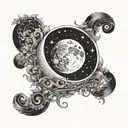 Wicca, moon, tattoo design idea