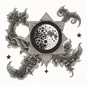 Wicca, moon, tattoo design idea