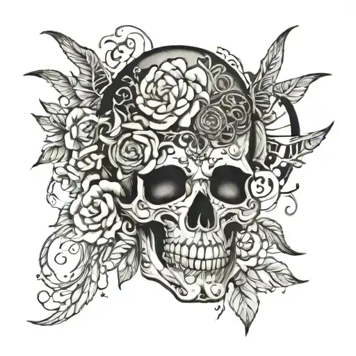 spiritual, Halloween, scary, feminine  tattoo design idea