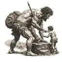 david and goliath facing off before bbattle tattoo design idea