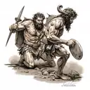david and goliath facing off before bbattle tattoo design idea