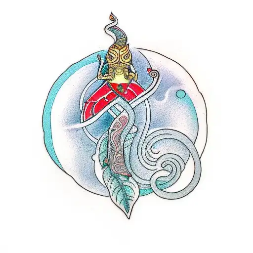 Nataraja pose and Peepal tree  tattoo design idea