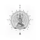 Nataraja pose and Peepal tree  tattoo design idea