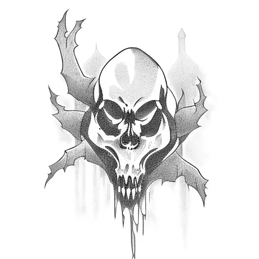 A hauntingly beautiful ghost band performing on a cemetery stage tattoo design idea