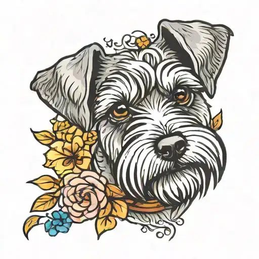 miniature schnauzer dog tattoo design idea