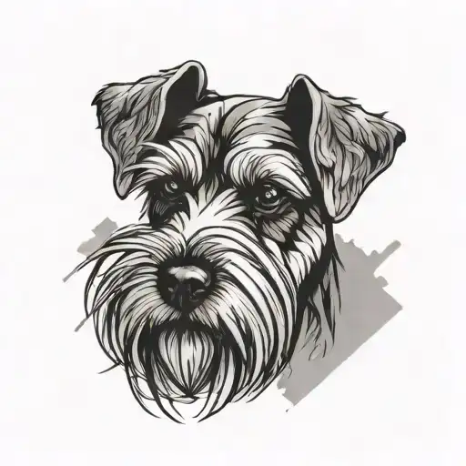 miniature schnauzer abstract interpretation tattoo design idea