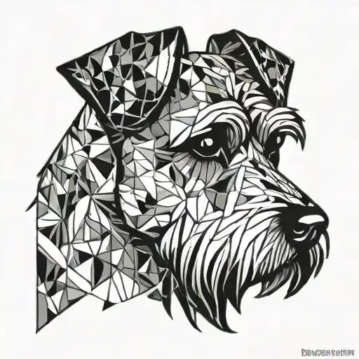 miniature schnauzer abstract interpretation tattoo design idea