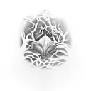 A ghostly figure emerging from an open book tattoo design idea