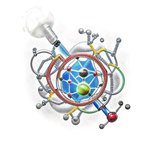 chemistry molecule baby tattoo design idea