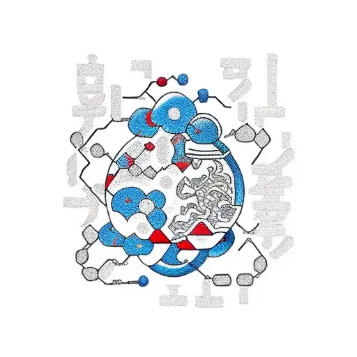 chemistry molecule baby tattoo design idea