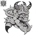 demon mayan tattoo design idea