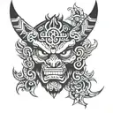 demon mayan tattoo design idea