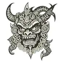 demon mayan tattoo design idea