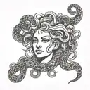 Medusa head with snake hair tattoo design idea