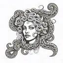 Medusa head with snake hair tattoo design idea