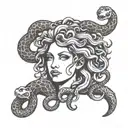 Medusa head with snake hair tattoo design idea
