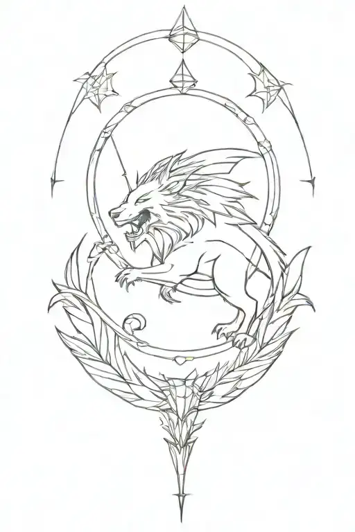 darts, dragons, reading, lions, wolves tattoo design idea