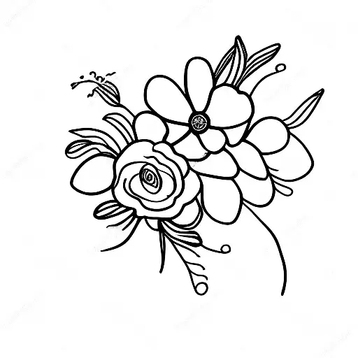 anxiety with flowers tattoo design idea