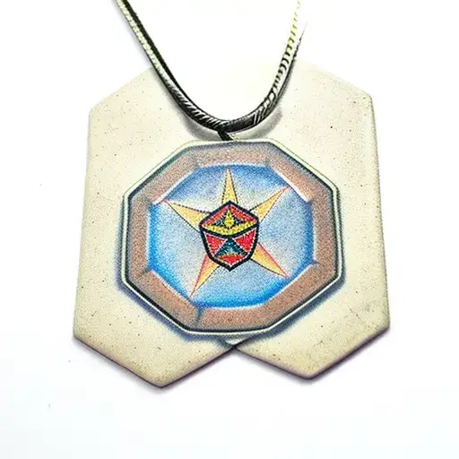 antique vintage hexagon necklace pendant with star design inside  tattoo design idea