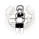 technician changing belt tattoo design idea