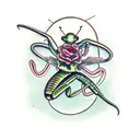 praying mantis tattoo design idea