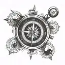 compass with date around it tattoo design idea